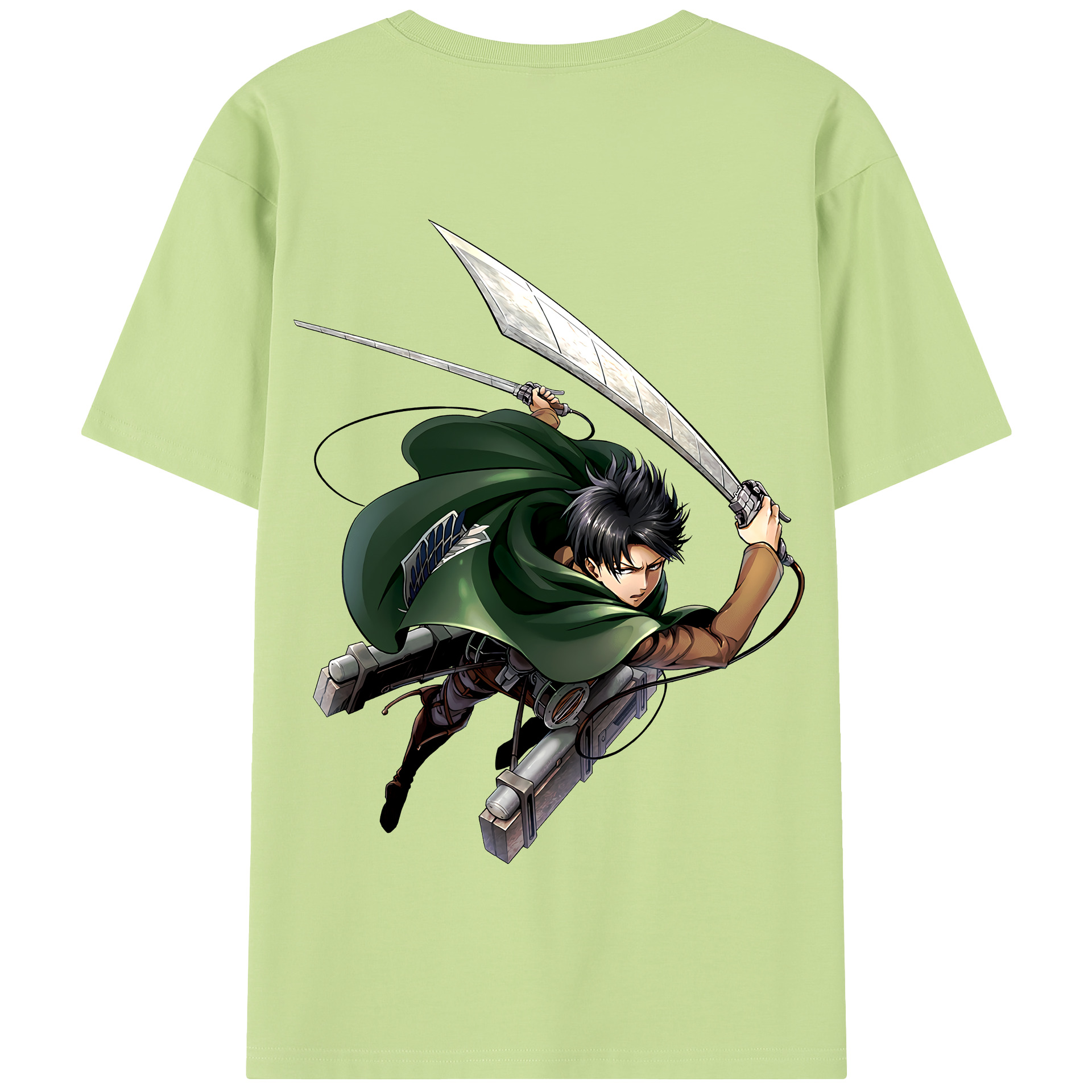（画像用） 進撃の巨人 リヴァイ·アッカーマン Attack on Titan Levi Ackerman 綿100％半袖Tシャツ（背面プリント）